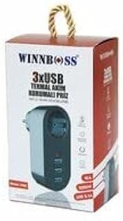 Duvar Tipi Akım Korumalı Priz, 1 Priz ve 3 USB Bağlantı Noktası, 2500W Güç Kapasitesi, 10A Termal Koruma, 2.1A USB Çıkış