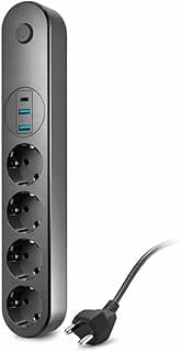4’lü Akım Korumalı Priz 2500W 10A – 2 USB + Type-C – 2m Uzatma Kablosu | Çoklu Şarj