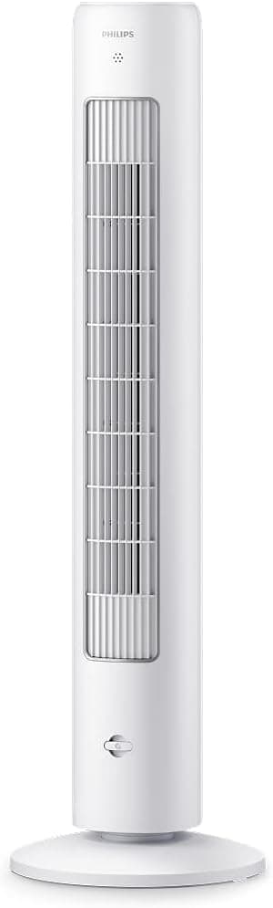 Philips Kule Tipi Fan 5000 Serisi, 105 cm ince tasarım, Uzaktan kumanda, Zamanlayıcı, 3 Hız, 3 Mod, 40W, Güçlü Ama Sessiz Hava Akışı, Aromaterapi İçin Uygun, Beyaz, CX5535/00