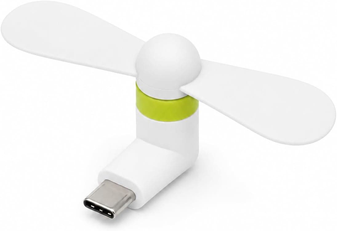 USB-C Mini Telefon Fanı, Type-C Taşınabilir Soğutucu Fan, Telefon ve Powerbank Uyumlu Sessiz Mini Fan, Tak Çalıştır El Tipi Soğutucu (Beyaz)