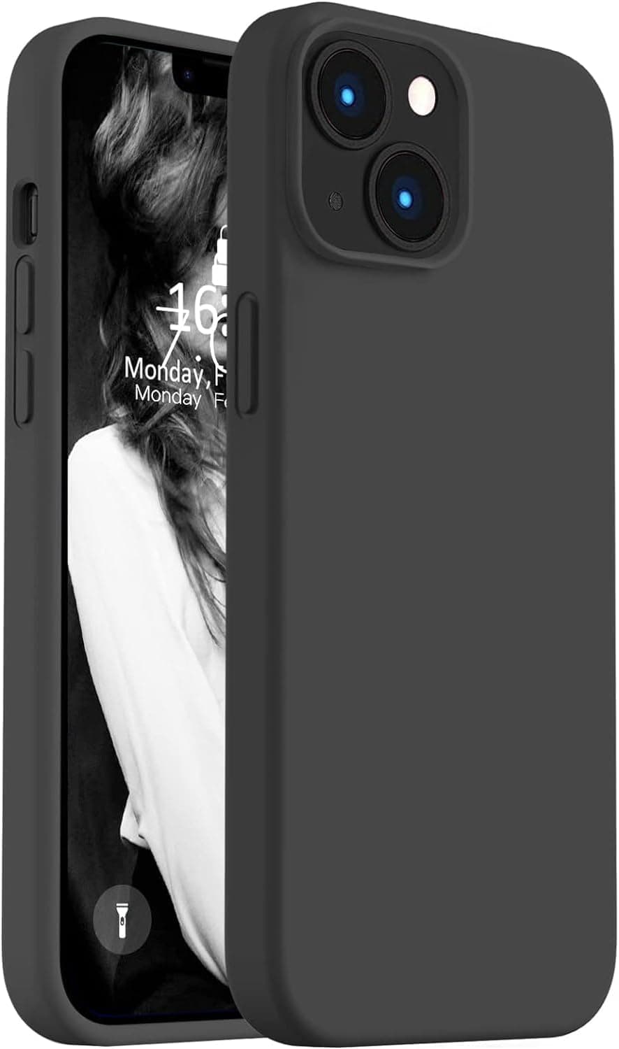iPhone 13/14 ile Uyumlu İçi Kadife Lansman Silikon Kılıf – Kamera Korumalı, Darbe Emici, Premium Yumuşak Kapak Siyah