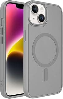 Ehr. iPhone 14/13 için Manyetik Kılıf [MagSafe ile Tam Uyumlu] [Askeri Sınıf Düşme Koruması] Yarı Saydam Arkası Mat Darbeye Karşı Dayanıklı Silikon Kamera Korumalı Telefon Kılıfı