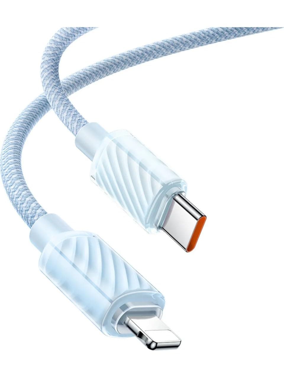 Mcdodo CA-3661 Crystal Serisi Type-c to Lightning 36W PD Hızlı Şarj ve Veri Aktarım Örgü Kablo Mavi 1.2 Metre