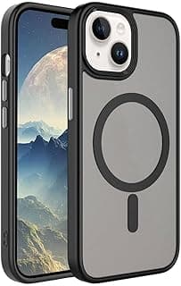 Ehr. iPhone 15 için Manyetik Kılıf [MagSafe ile Tam Uyumlu] [Askeri Sınıf Düşme Koruması] Yarı Saydam Arkası Mat Darbeye Karşı Dayanıklı Silikon Kamera Korumalı Telefon Kılıfı