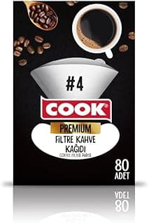 Cook Premium Filtre Kahve Kağıdı, Ebat 4, 80 Adet