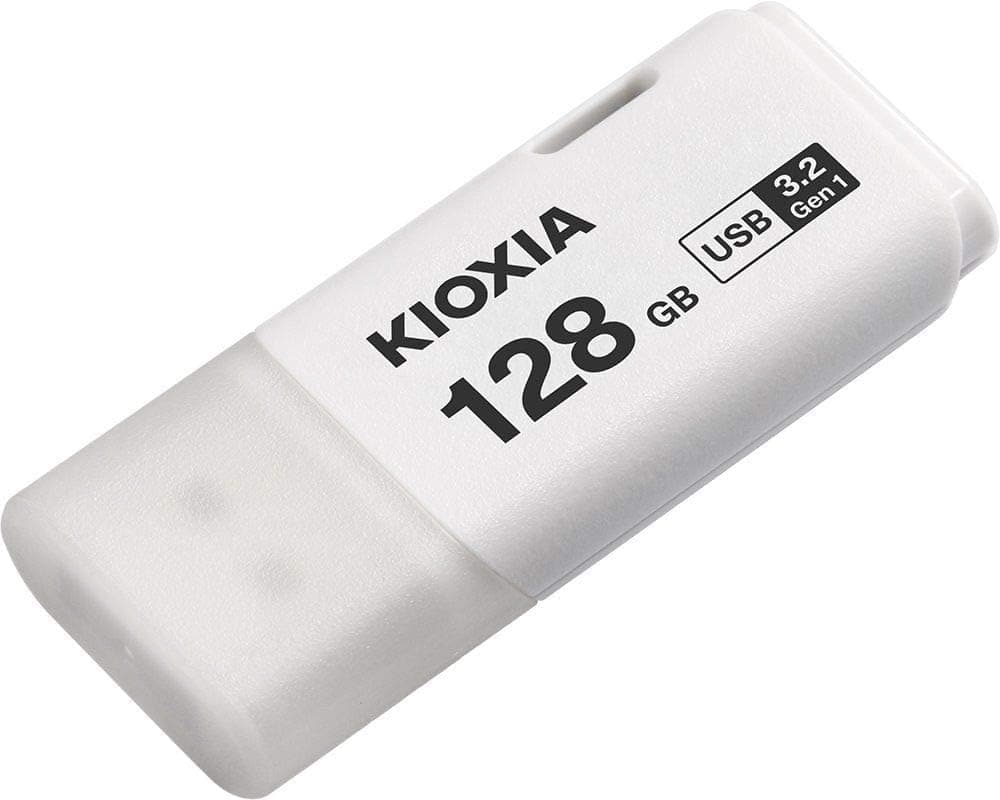 KIOXIA TransMemory U301 128GB USB Bellek – USB 3.2 Gen 1, Beyaz