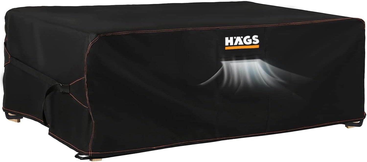 Haegs Bahçe Mobilyası Örtüsü, 300-200-90cm, Ağır Hizmet Oxford Kumaş, Su Geçirmez, Dış Mekan Veranda Masa Örtüsü, Havalandırmalı Masa ve Sandalye Koruma Kılıfı Siyah