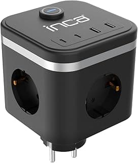 Inca IPW-47SY 3Port 2x USB+2x Type-C Led Tuşlu Duvar Priz-Siyah Isıya Karşı Dayanıklı Kaliteli Malzeme Çocuk Koruma Özelliği USB Giriş 220V-250V Güç Max. 3680 W