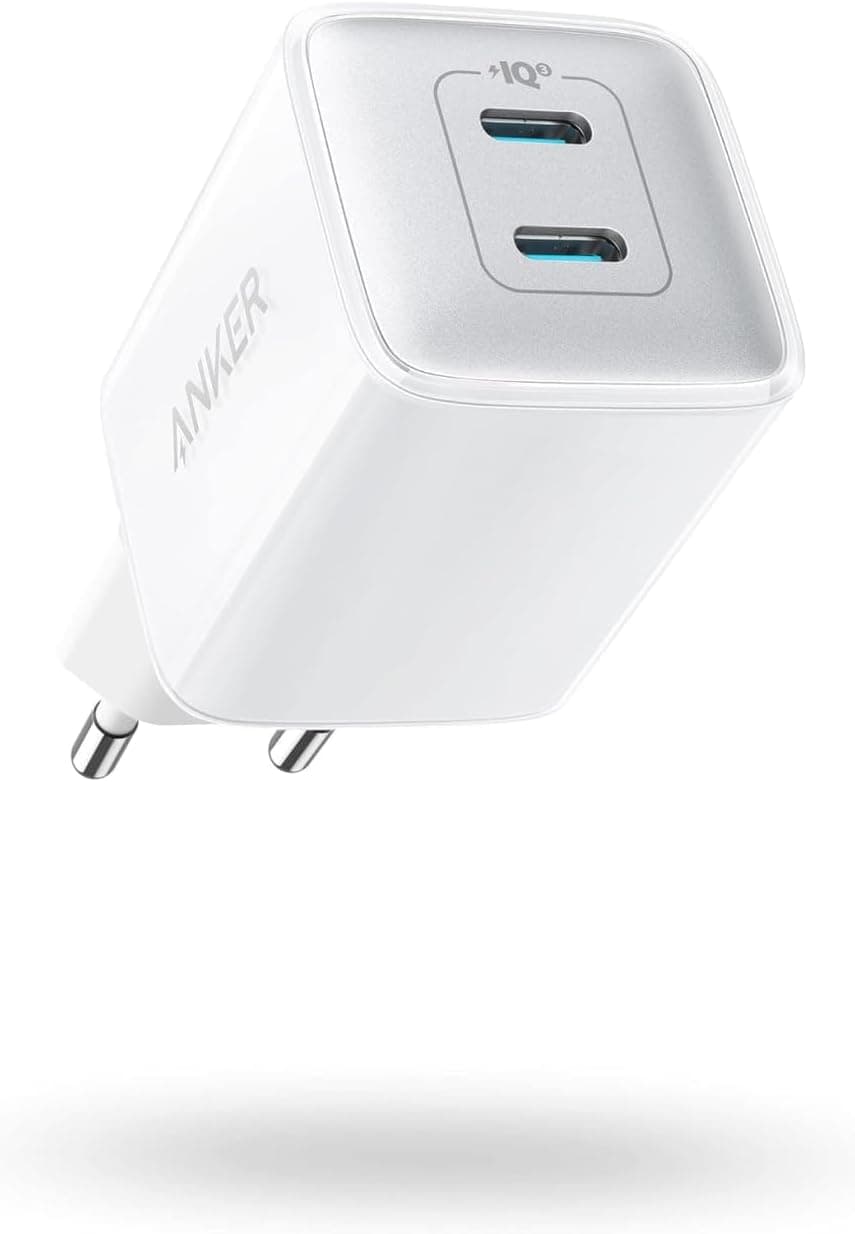 Anker 521 Nano Pro Şarj Cihazı, Kompakt, 40W, PowerIQ 3.0 Çift Portlu USB-C Güç Adaptörü, Beyaz - A2038
