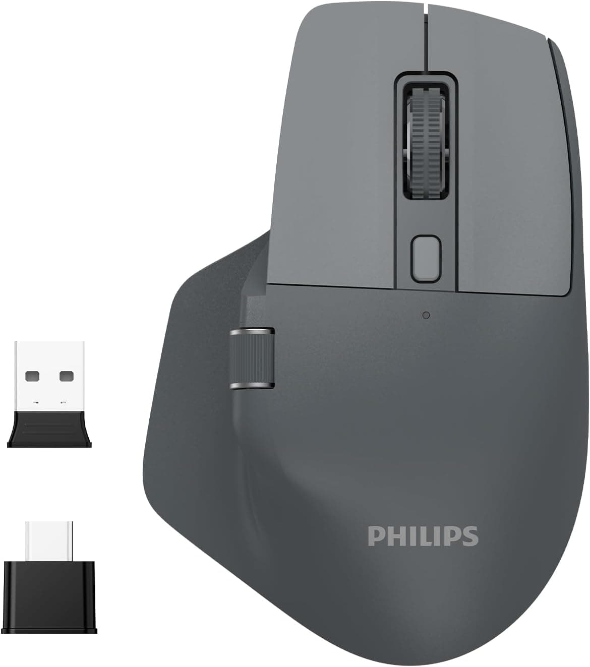 Philips SPK7858 Bluetooth Kablosuz Çift Modlu 4000DPI 7 Tuşlu Optik Mouse Gri