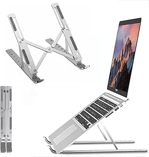 OBEV Taşınabilir Laptop Stant Bilgisayar Stant Notebook Stant Tüm Laptoplarla Uyumlu Bilgisayar Standı Taşınabilir Metal Kaymaz Stant Dizüstü Bilgisayar Stantları Stantı