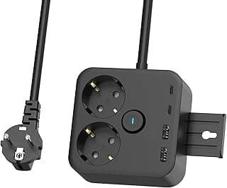 Akım Korumalı Çoklu Priz, 2 Adet USB, 2 Adet Type-C Girişi, Hızlı Şarj Desteği, 1.4 Metre Kablo Uzunluğu, Aç Kapa Düğmeli, Tüm Elektronik Cihazlar İçin Kullanıma Uygun 6 Portlu Priz Çoğaltıcı