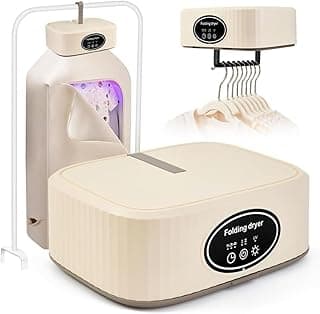 Portatif Çamaşır Kurutma Makinesi, Çift Modlu Hızlı Kıyafet Kurutma, Geniş Hazneli Kurutma Torbası, Zamanlayıcılı Kapanma, Ev Ofis Seyahat İçin Katlanabilir Elektrikli Kurutma Makinesi, Bej