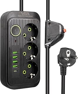 1.5 Metre Uzatma 3'lü Grup Priz Akım Korumalı 4 Usb + 1 Typ-c