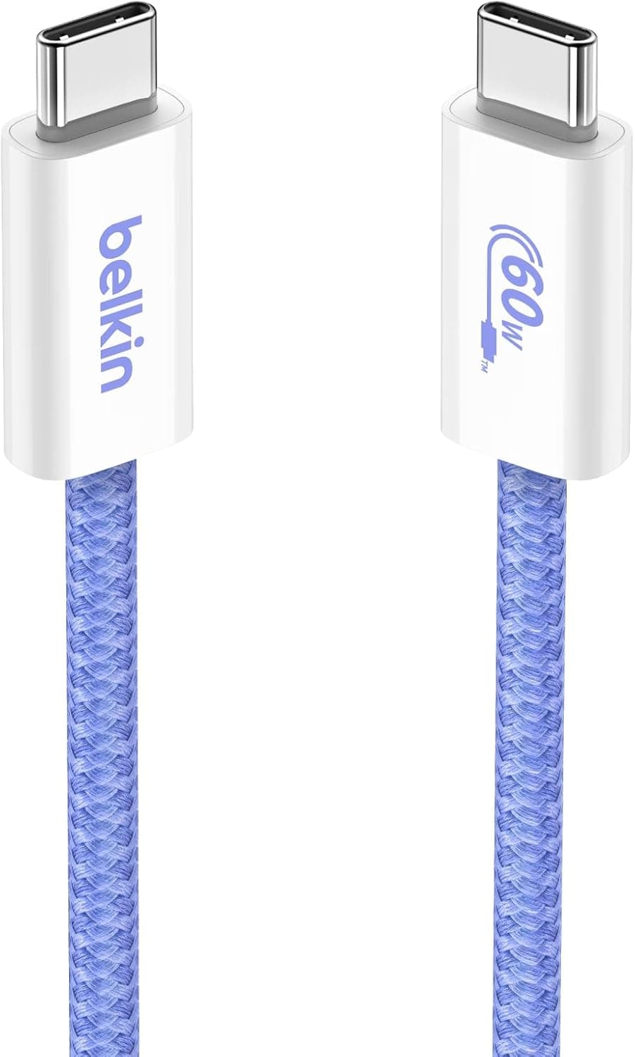 Belkin 2'li Örgülü USB-C - USB-C Kablo, 1,5 m, 60 W – Yumuşak, Esnek ve Hızlı Şarj Kablosu, iPhone 17 ve 16 Serisi, Galaxy S25, Pixel 10, iPad Pro ve Daha Fazlasıyla Uyumlu, Mavi