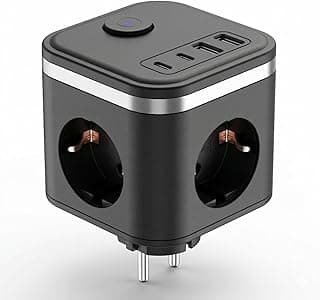 3680W Pro Power 2xType-C ve 2x USB Girişli Anahtarlı 3lü Çoğaltıcı Küp Priz