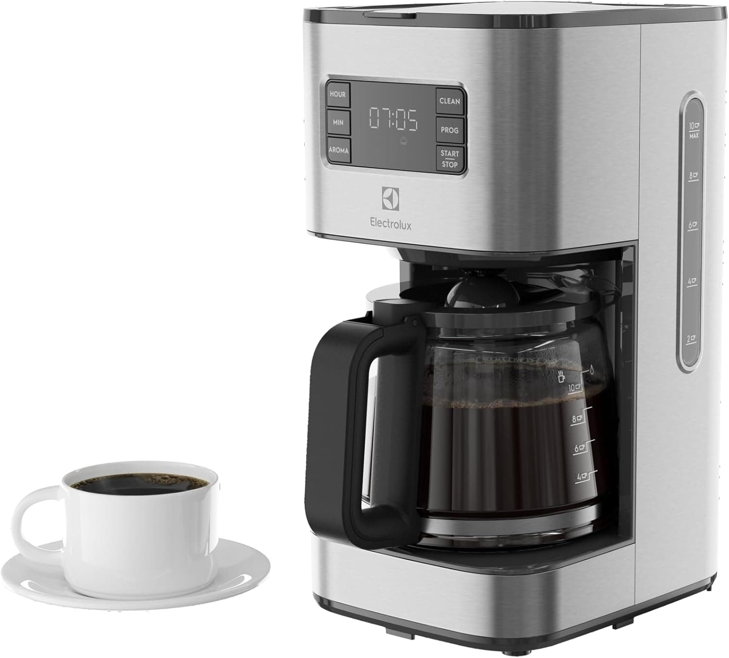 Electrolux E5CM1-6ST Create 5 Filtre Kahve Makinesi | zaman ayarlı demleme, aroma seçme, otomatik kapanma, 1000 W, 1,38 L, paslanmaz çelik
