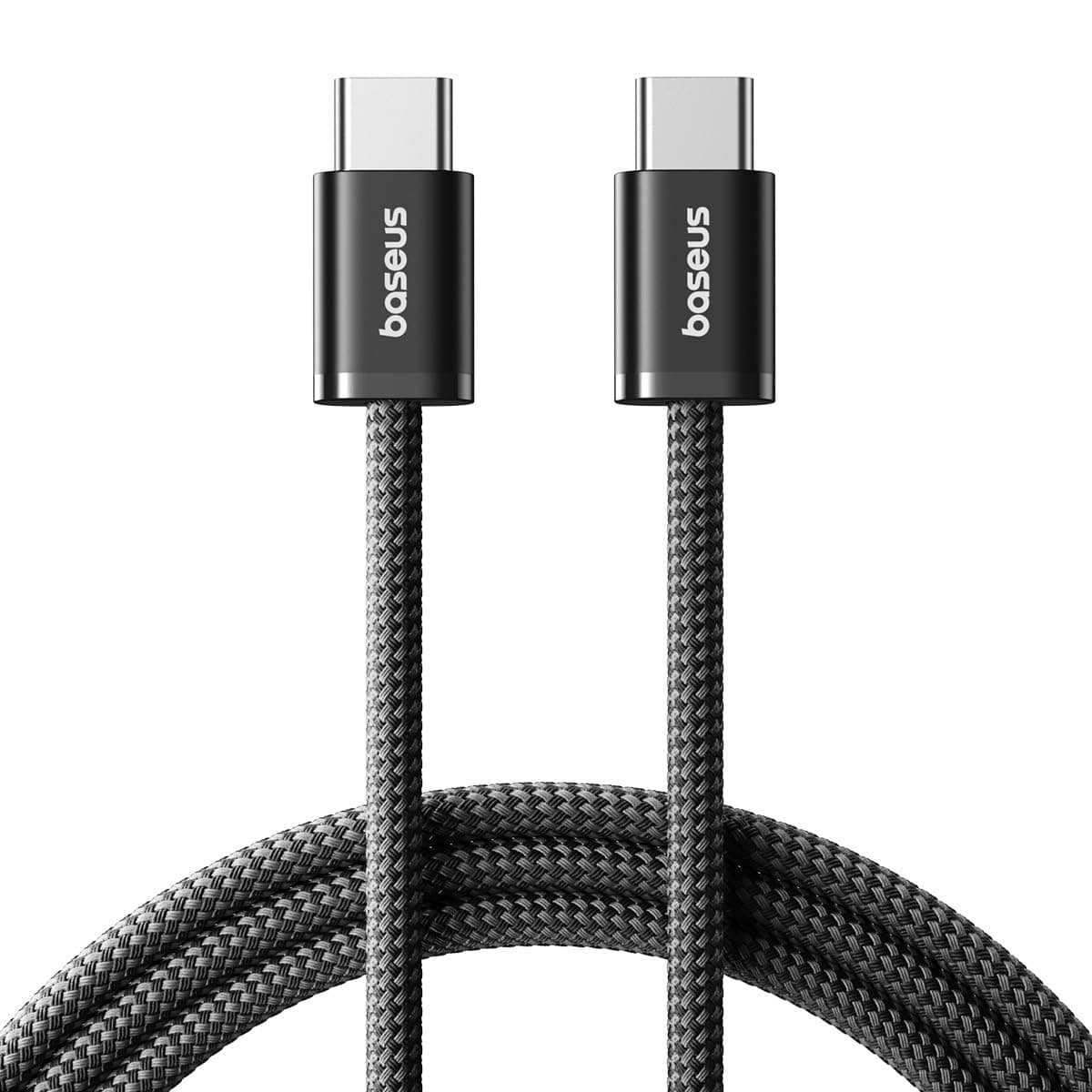 Baseus Dynamic 4 Series 100W PD Hızlı Şarj Kablosu, Type-C to Type-C Örgülü Kablo 1 Metre, iPhone 17/16/15 Pro Max, MacBook, iPad, Android, Galaxy Uyumlu 480Mbps Veri Aktarımı - Siyah