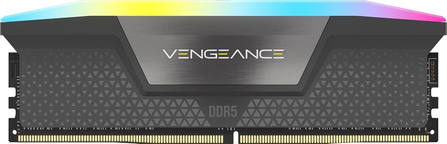 CORSAIR Vengeance RGB DDR5 32GB (1x32GB) 6000MHz CL38 1.35V AMD Expo Intel XMP 3.0 Masaüstü Bellek - Gri (CMH32GX5M1E6000Z38)