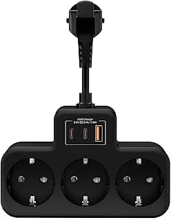 Akım Korumalı Çoklu Priz, 3 Adet Priz Girişi, 1 Adet USB ve 2 Adet Type-C Girişi, 3680W Termal Koruma, Hızlı Şarj Desteği, Aç Kapa Düğmeli, Tüm Elektronik Cihazlar İle Uyumlu Çoklu Şarj İstasyonu