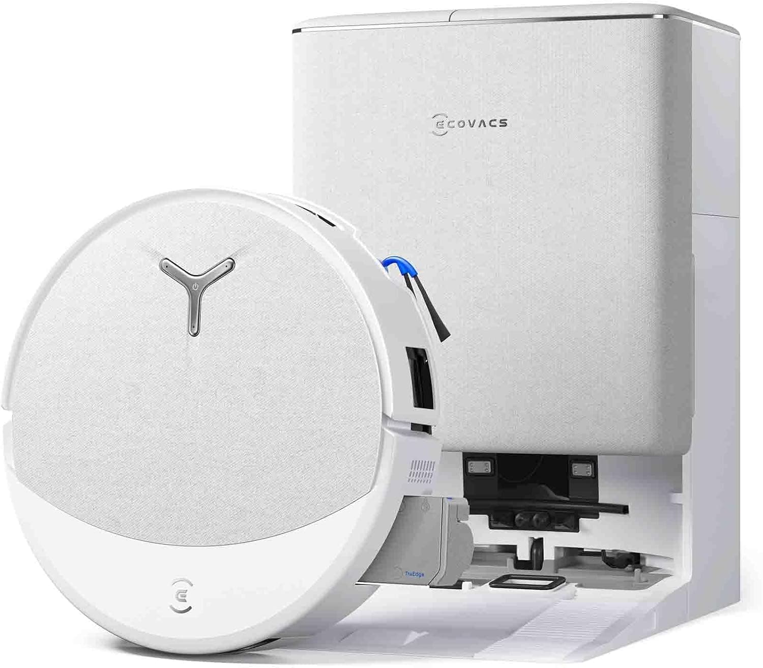 ECOVACS DEEBOT T90 Omni Robot Süpürge ve Paspas, 30.000 Pa Emiş Gücü, OZMO Roller 3.0 Paspas Sistemi, Triple Lift Teknolojisi, 3D Akıllı Navigasyon, Evcil Hayvan Dostu Temizlik ve Omni İstasyon, Beyaz