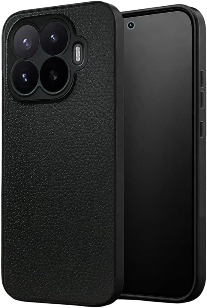 Coverzone Xiaomi 17T Pro ile uyumlu Kılıf Deri Görünümlü Thermax Silikon kılıf Kamera Korumalı Kompakt Tasarım Mi 17T Pro için Deri Görünüm Kapak Siyah