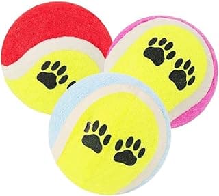 3'lü Renkli Desenli Tenis Topu Kedi Köpek Oyuncağı