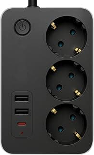 Akım Korumalı Çoklu Priz, 2 Adet USB 1 Adet Type-C Girişi, 3 Adet Priz Girişi, 2500W Termal Akım Korumalı, 2M Kablo Uzunluğu, Hızlı Şarj Destekli, Tüm Cihazlar İle Uyumlu Çoklu Priz Şarj İstasyonu