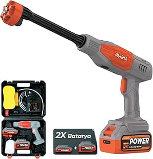 NPO AUHMA ACR07T Reel 203PSI Çift Akülü Yeni Nesil Motor 12 Parça Profesyonel Oto Yıkama Tabancası