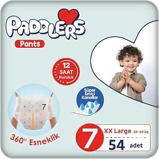 Paddlers Külot Bebek Bezi 7 Numara XX-Large 54 Adet (20-30 Kg) Ekstra Fırsat Paketi
