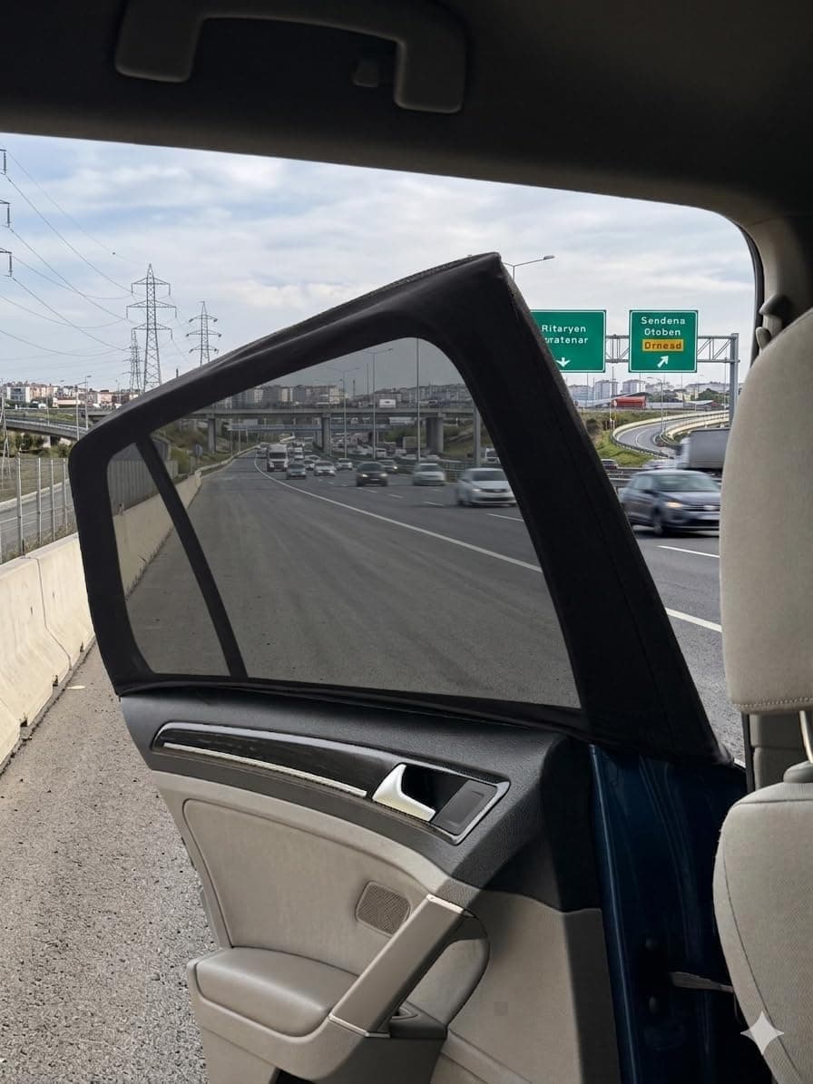 2 Adet Araç Güneşlik Araba Perdesi Yan Cam Perde Güneş Önleyici Oto İçi Güneşliği İçin Sinekliği