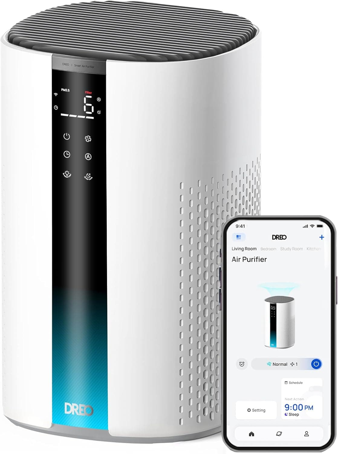 DREO 337S Akıllı Hava Temizleyici, Hepa Filtre, Pm2.5 Sensör, LED Ekran