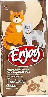 Enjoy Kuru Kedi Maması, Tavuklu, Yetişkin, 15 Kg Kahverengi