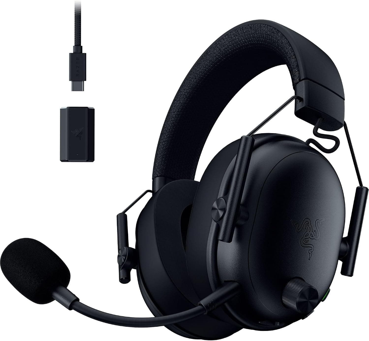 Razer BlackShark V3 - Kablosuz E-Spor Kulaklık - TriForce 50mm Sürücü - Çıkarılabilir Geniş Bant Mikrofon - THX Spatial Audio - Kablosuz 2,4 GHz &amp; Bluetooth - FPS Profilleri - PC/Mac | Siyah