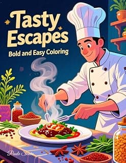 Tasty Escapes: Unleash Creativity with Yummy Dishes | Stress Relief and Relaxation | 40 Unique Designs, Single-Sided Printing