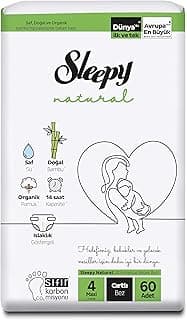 Sleepy Natural Bebek Bezi (sıfır karbon) 4 Beden Maxi, 60 Adet
