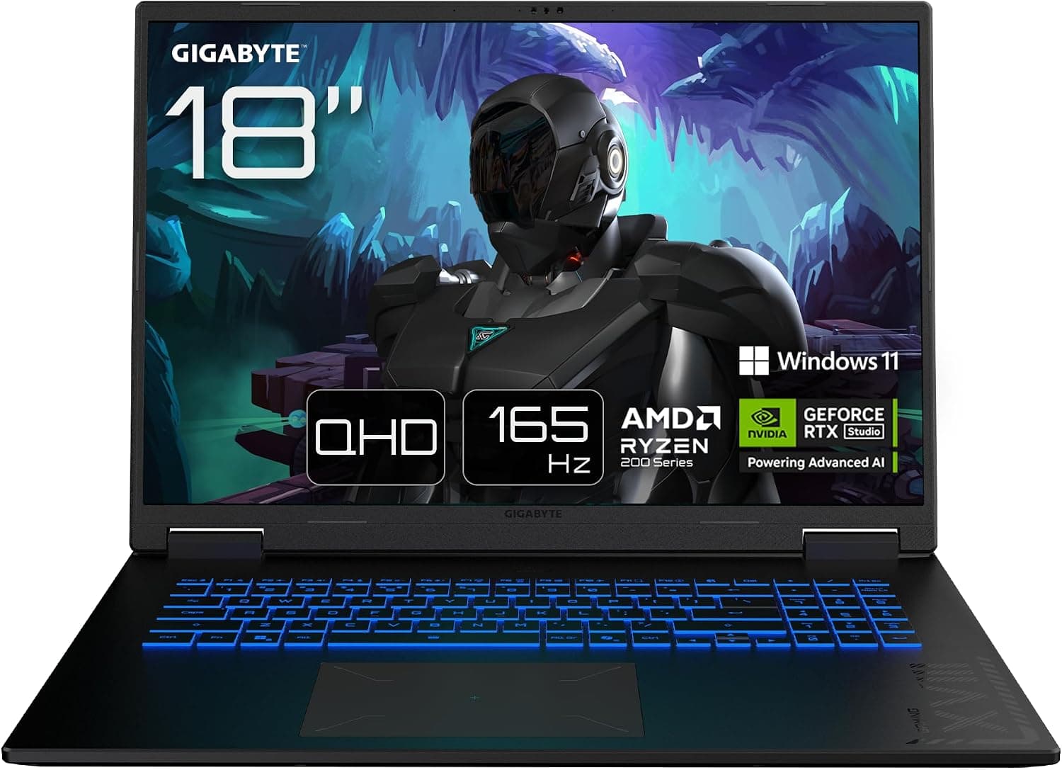 GIGABYTE GAMING A18 Slim Gaming Notebook, 18 inç 165Hz QHD 16:10 3ms IPS Ekran, NVIDIA GeForce RTX 5070 8GB 85W, AMD Ryzen 7 260, 16GB DDR5 RAM, 1TB SSD, Windows 11 Home