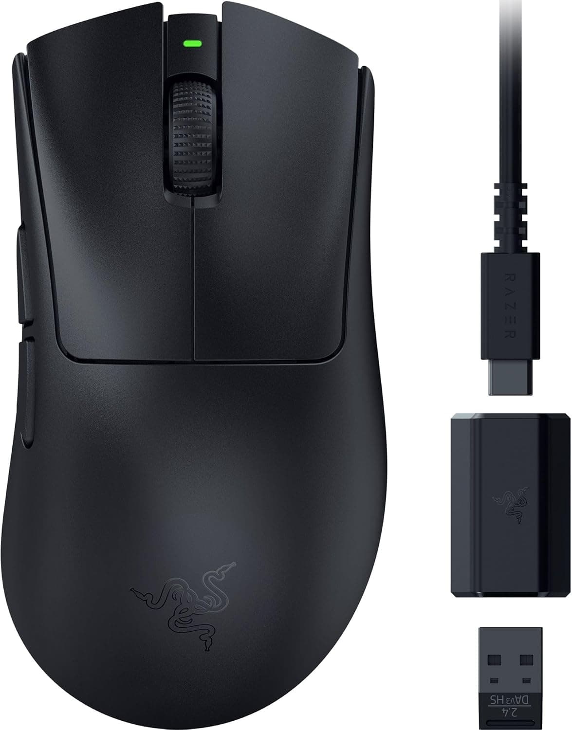 Razer DeathAdder V3 HyperSpeed - 26K DPI ile ultra hafif kablosuz ergonomik e-spor oyun faresi (55g hafif, yumuşak dokunuşlu kaplama, 100 saat pil ömrü, HyperSpeed) Siyah