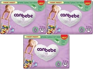 Canbebe Bebek Bezi Beden 6, 15-27 kg, Extra Large, 96 Adet, Aylık Fırsat Paketi
