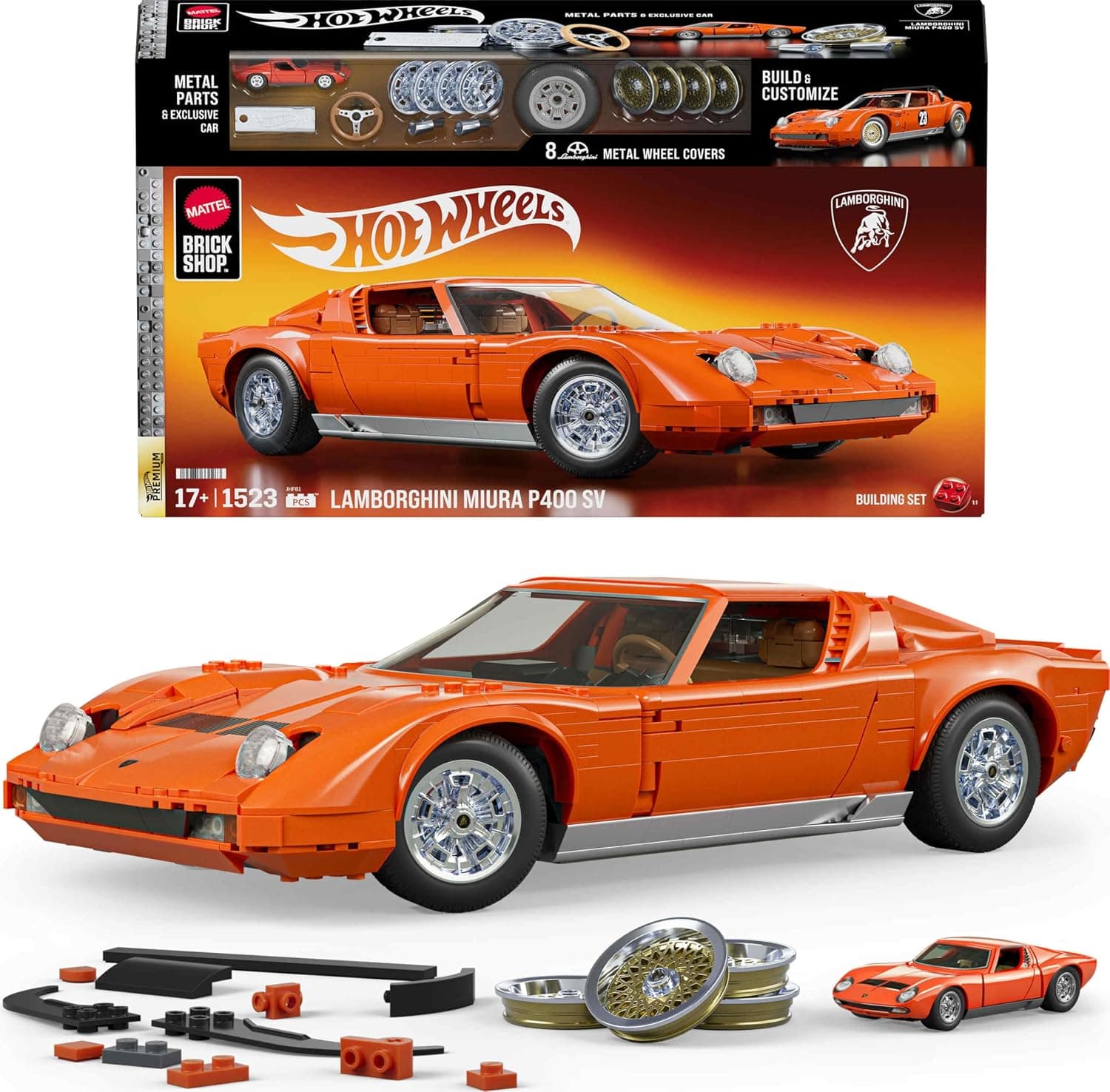 Mattel Brick Shop Hot Wheels Lamborghini Miura P400 SV, JHF61