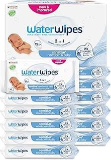 WaterWipes Yeni Doğan & Hassas Ciltler için 720 Yaprak Bebek Islak Mendili (12 x 60 Adet), Bitki Tabanlı
