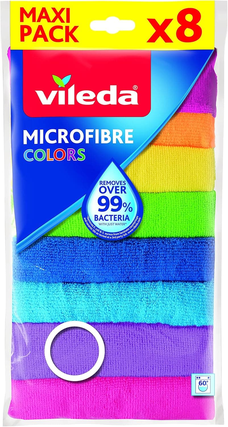 Vileda Colors Mikrofiber Bez, Çok renkli, 8 Parça