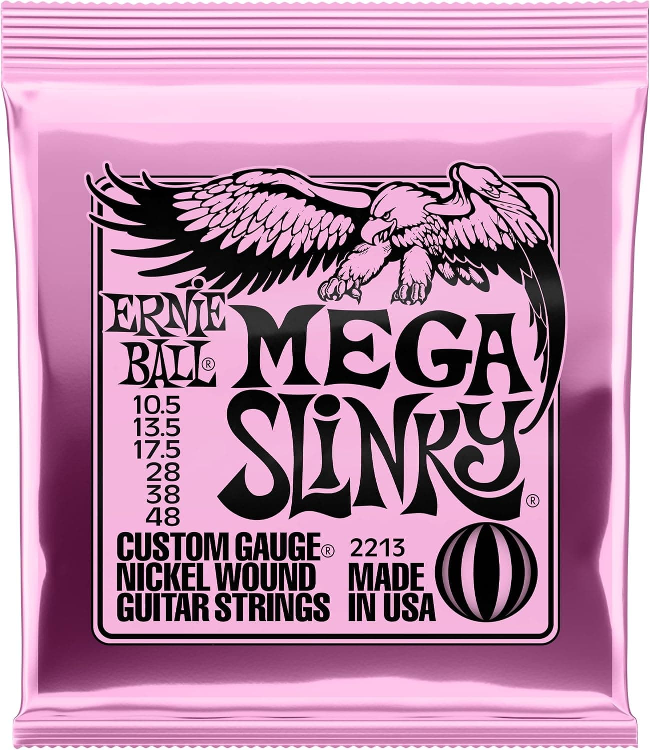 Ernie Ball Mega Slinky Nickel Wound Elektro Gitar Telleri, Ölçü 10.5-48