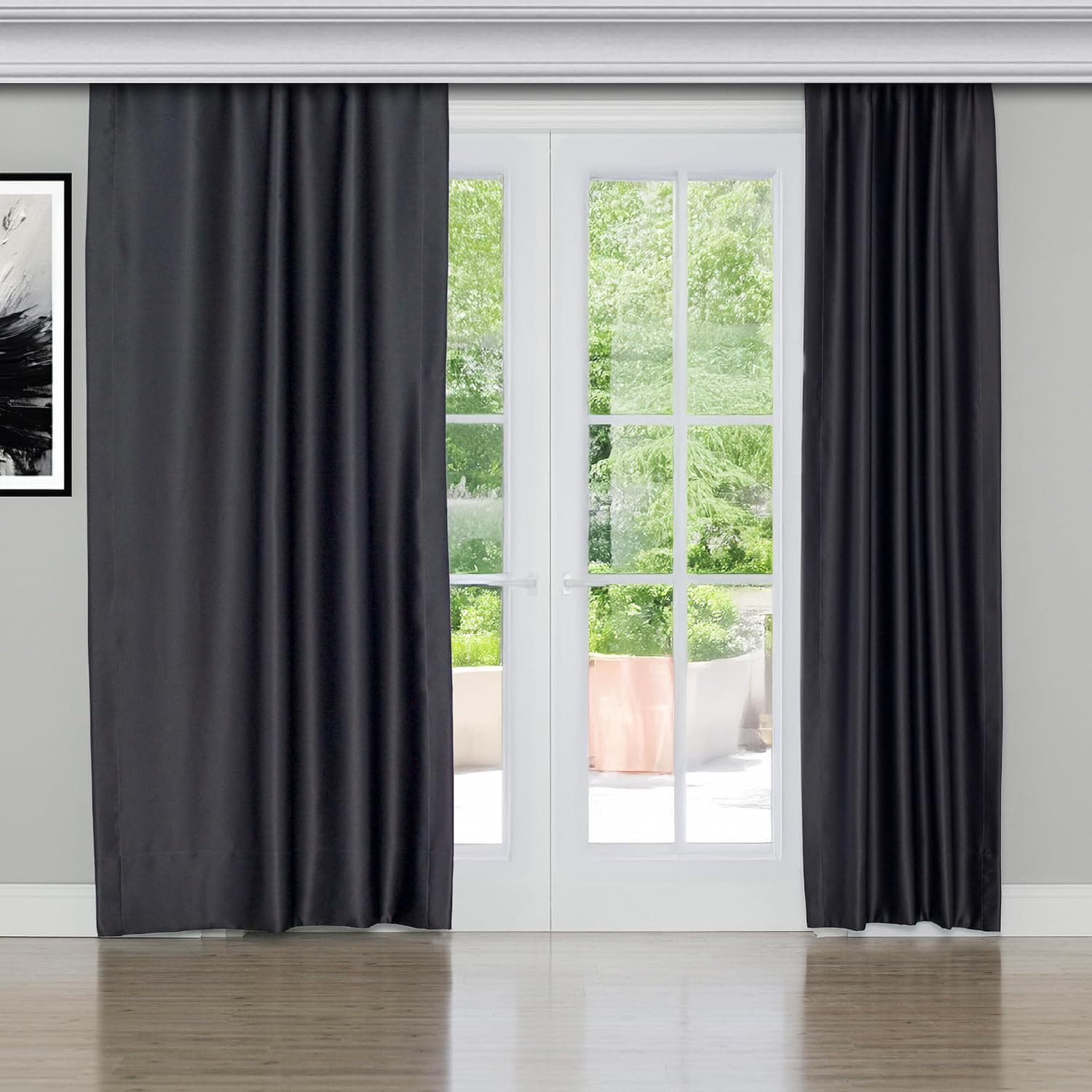 Gauze Fabric Design Blackout Antrasit Karartma Özellikli Fon Perde 200 x 250