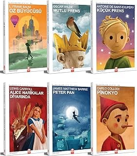 Klasik Çocuk Kitapları Seti, 6 Kitap, Oz Büyücüsü, Mutlu Prens, Küçük Prens, Alice Harikalar Diyarında, Peter Pan, Pinokyo