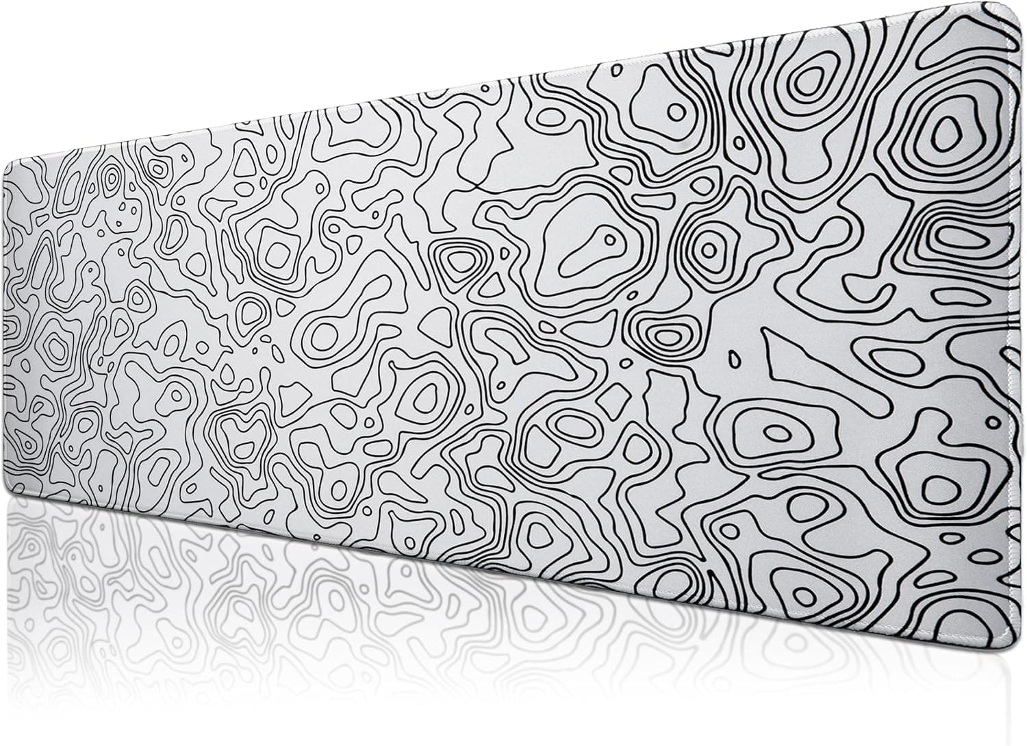 Klasse Pro - 10 Farklı Model Dikişli Kenar 90x40 cm Oyuncu Gaming Mouse Pad (White Map Lines, 90x40 cm)