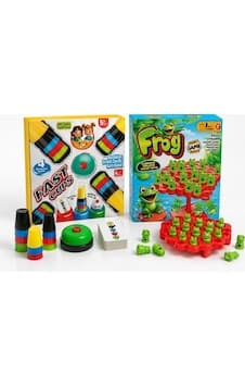 Aile Eğlence Paketi 2'li Oyun Seti Süper Bardaklar Hızlı Bardak Dizme Oyunu Ve Frog Kurbağa Denge Oyunu Çocuk Ve Aile Aktivite Oyunu Seti