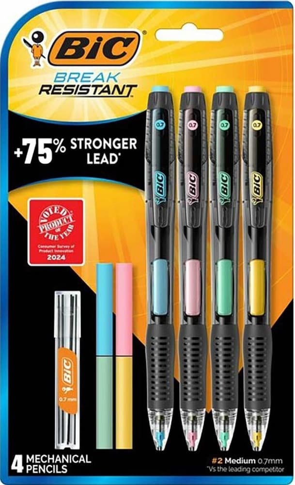BIC Break Resistant Mekanik Uçlu Versatil Kalem Seti 0.7 mm 4 Kalem + 6 Uç + 4 Silgi