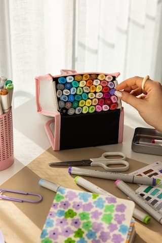 48 Li Çift Uçlu Alkol Bazlı Marker Kalem Seti Brush + Chisel 48'li