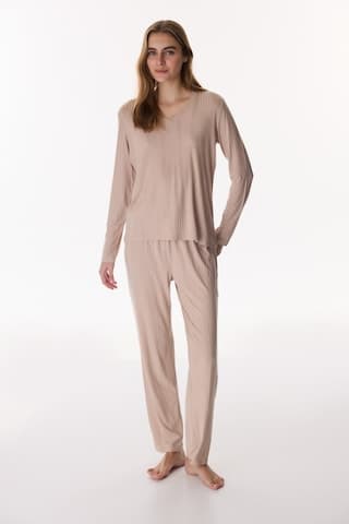 Penti Latte Rib Pantolon Pijama Takımı